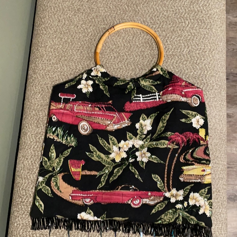 Hand-beaded one of a kind handbag